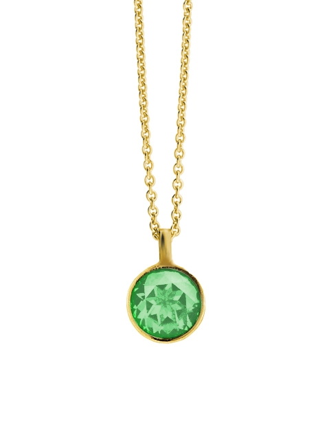 Collier van 42 cm met maand steen hanger.
Maand Mei.