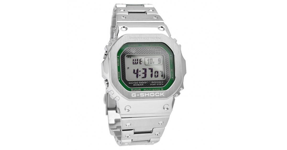 Casio Shock horloge, Blue Tooth, Wave Ceptor, Tough Solar. Stalen band en kast.