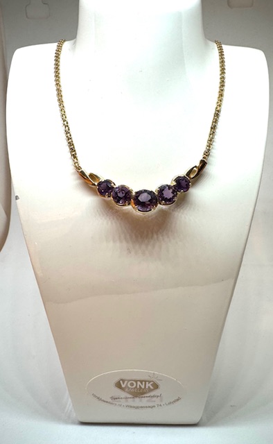 14 krt gouden Amethist choker 