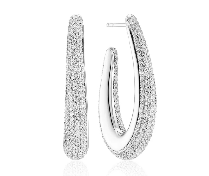 Oorringen in zilver met zirconia