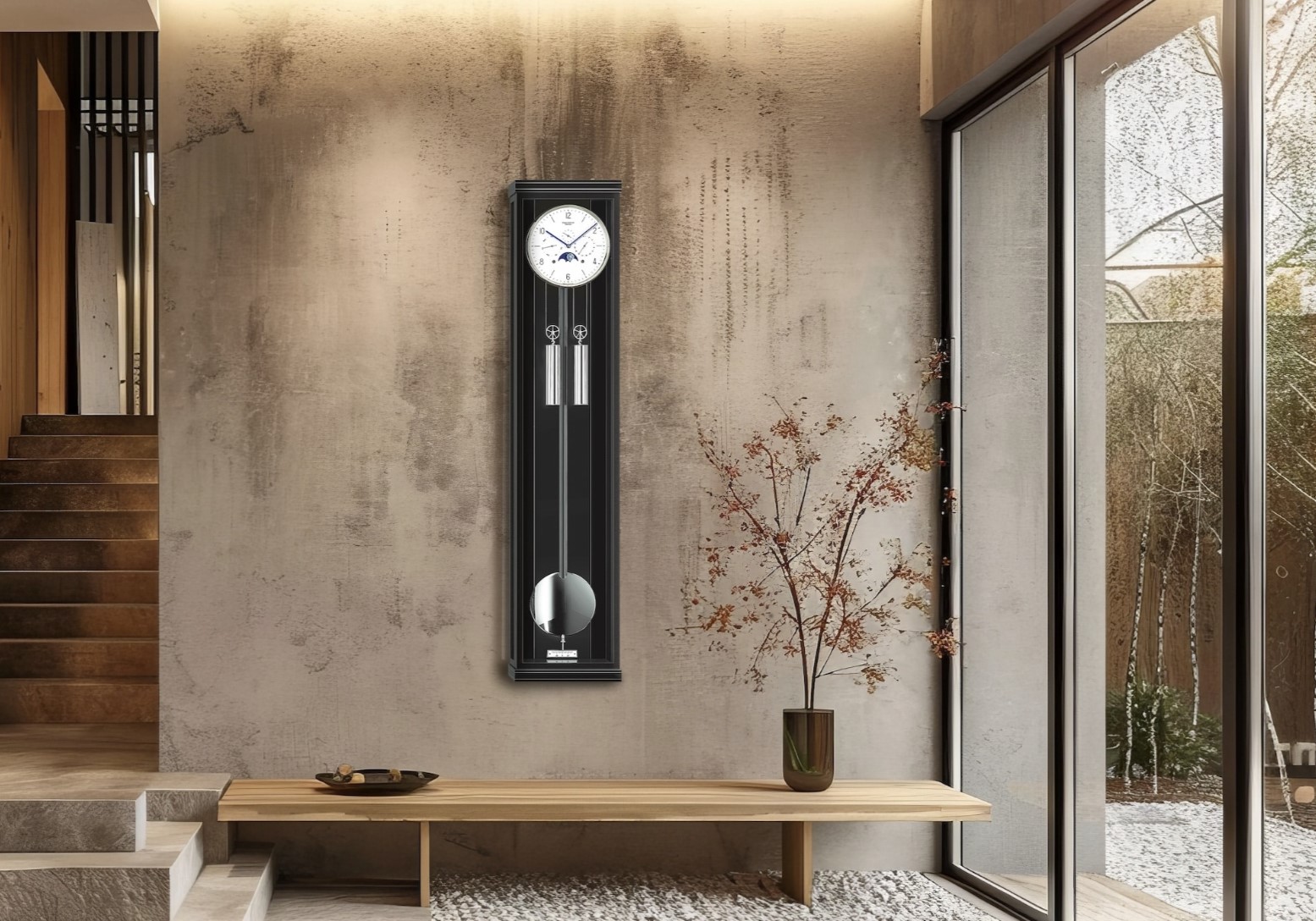 ERWIN SATTLER CLASSICA KS 130 M.
Leverbaar in zwart gelakt en in zwart gelakt met Makasar achterwand met metaalinleg. 130,5 cm hoog, 27,50 cm breed en 11 cm diep. ontspiegeld mineraal glas. Uurwerk Sattler Kaliber 1675. loopduur 30 dagen. 8 Precisie kogellagers en 15 Robijn lagers. Geanodiseerde  wijzerplaat. Geblauwde stalen wijzers. Slagwerk op de hele en de halve uren op rondgong. 