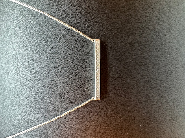 8 krt witgouden collier Diamant 
