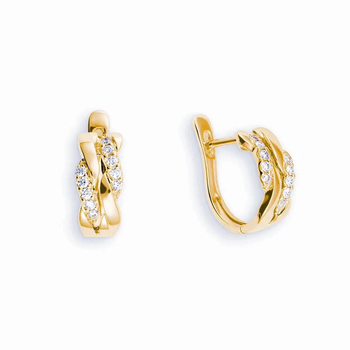 Gouden oorhangers met 0.17 ct.briljant
