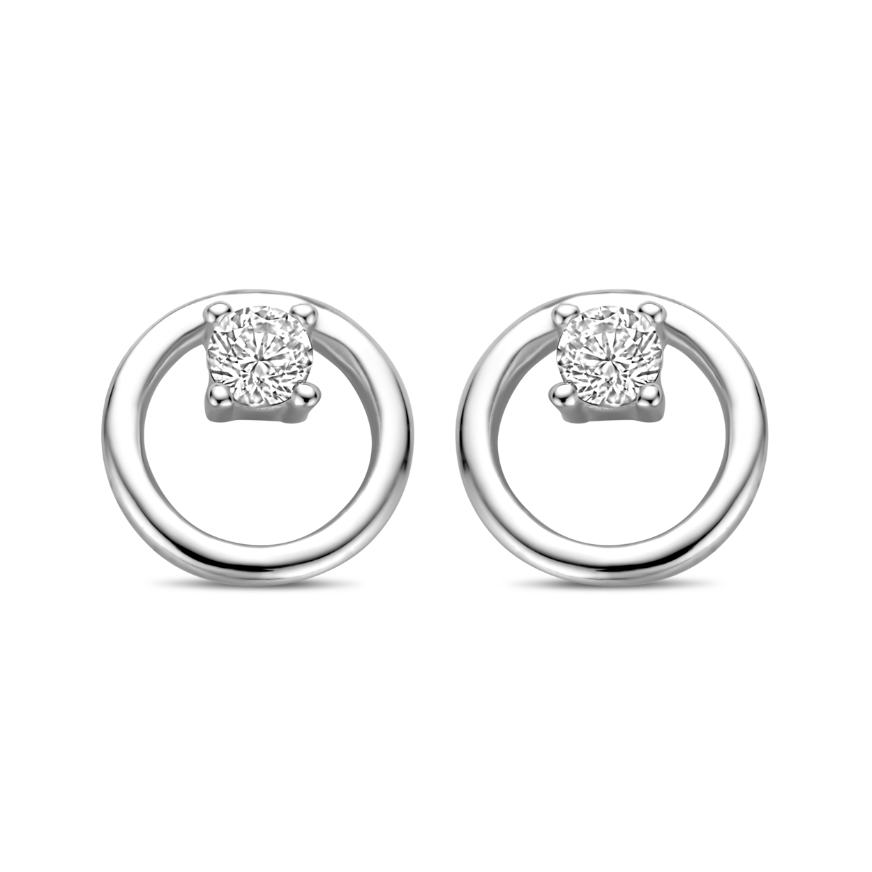 Oorbellen rond met zirkonia