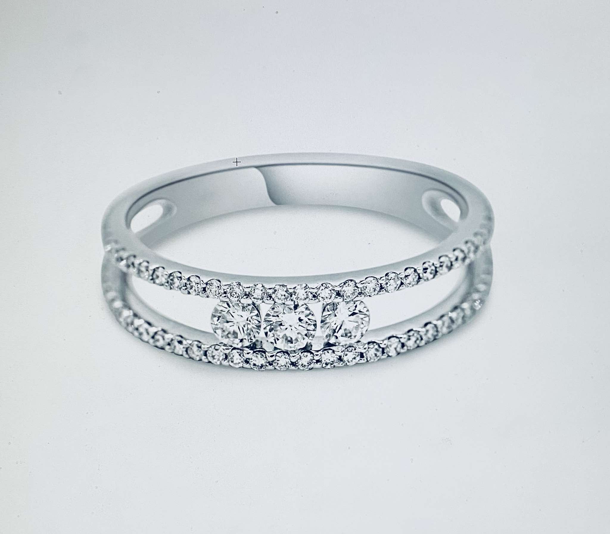 Ring in wit goud 18 k met 0.47 ct diamant maat 54