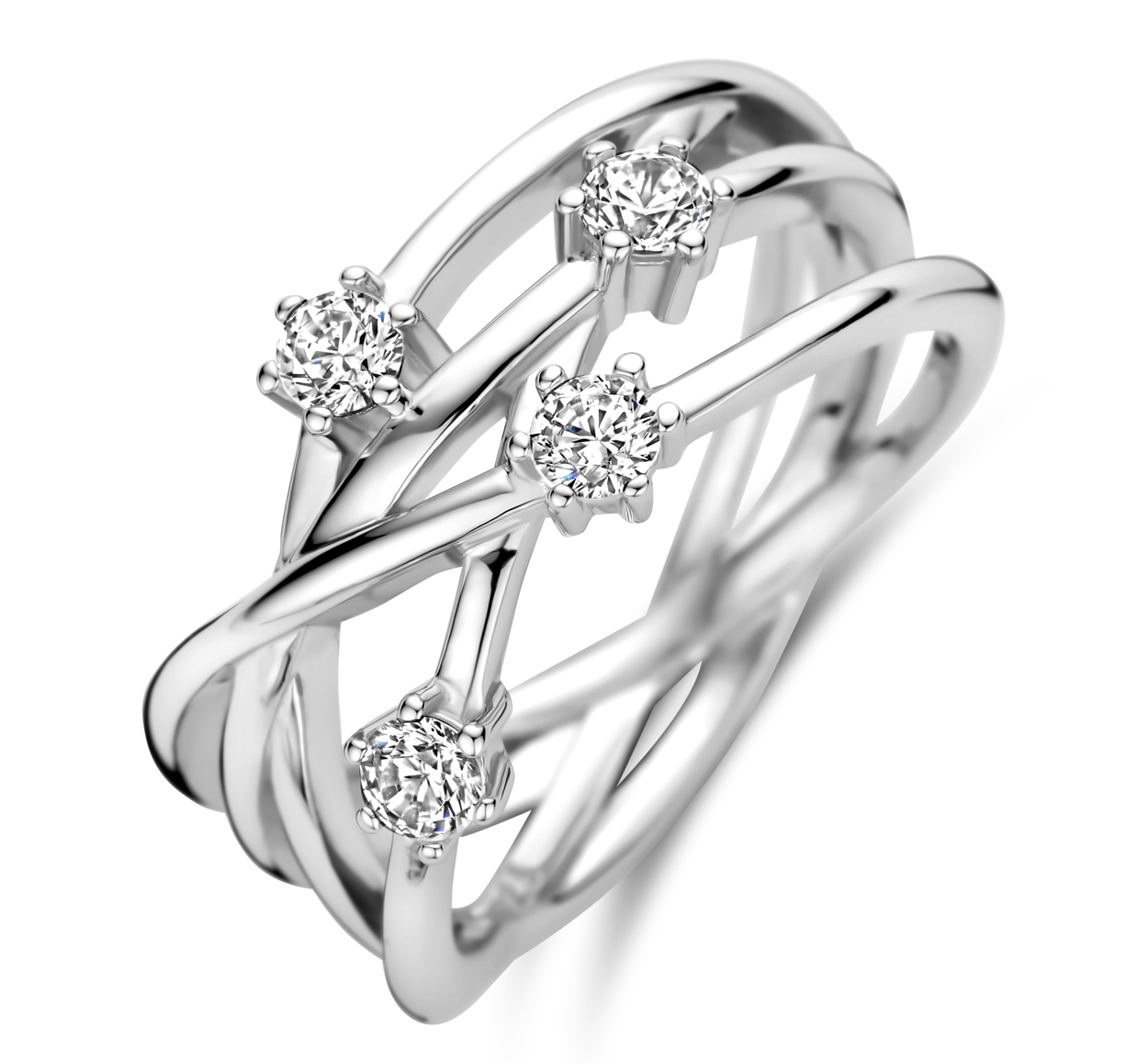 Ring met zirkonias in maat 18,5 (58)