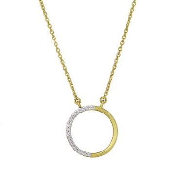Gouden collier met 0,06 crt. natuurlijke diamant TW-SI.