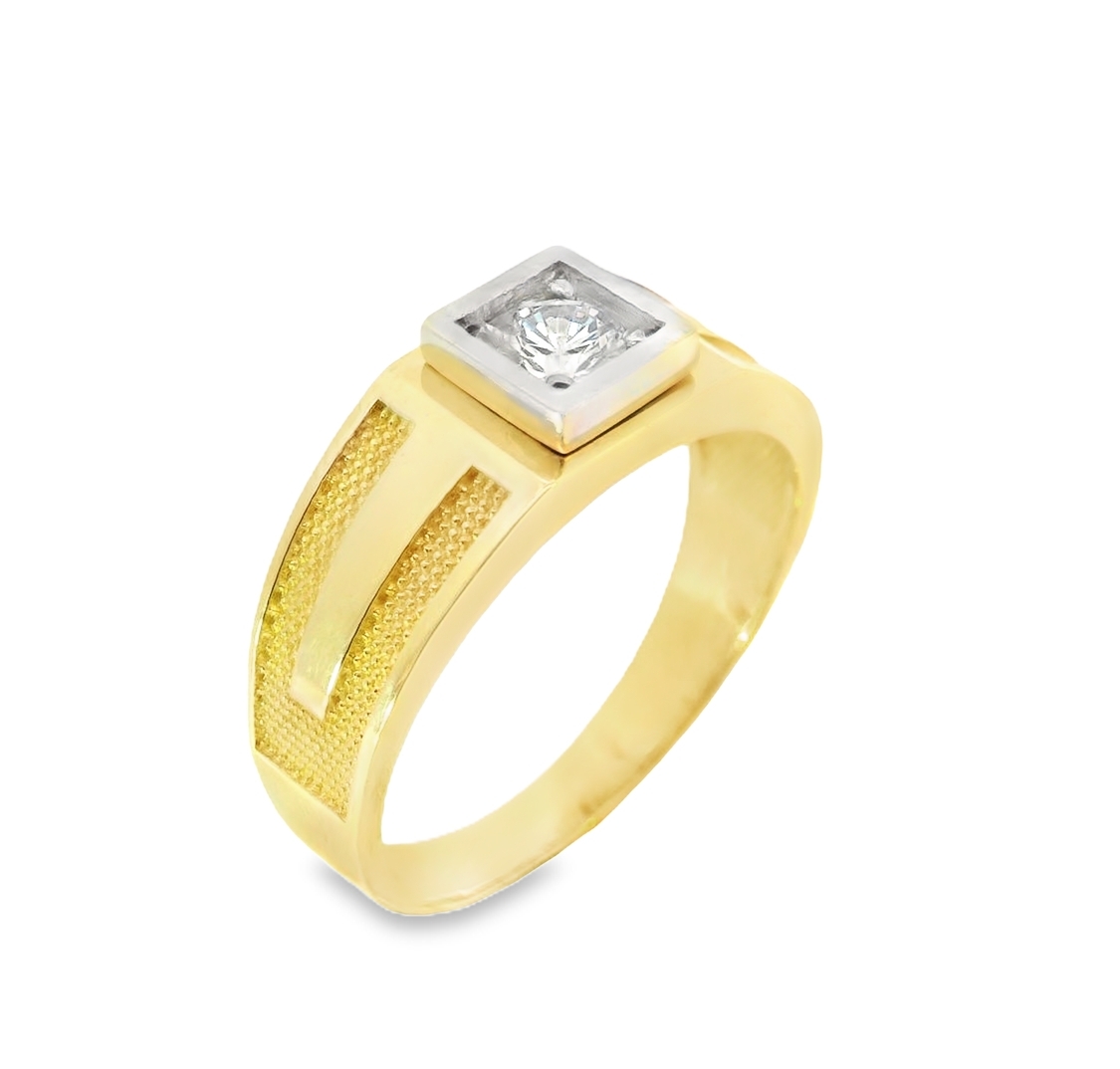 Deze prachtige bicolor gouden heren ring is gemaakt van 14 karaat goud en is versierd met schitterende zirkonia stenen. De ring heeft een tijdloos en elegant design dat perfect is voor elke gelegenheid. Draag deze ring als een stijlvolle toevoeging aan je dagelijkse outfits of als een opvallend accessoire voor speciale gelegenheden. De ring is perfect om cadeau te geven aan een speciaal persoon of om jezelf mee te verwennen. Met deze ring maak je gegarandeerd een statement!
De ring is verkrijgbaar in meerdere afmetingen.