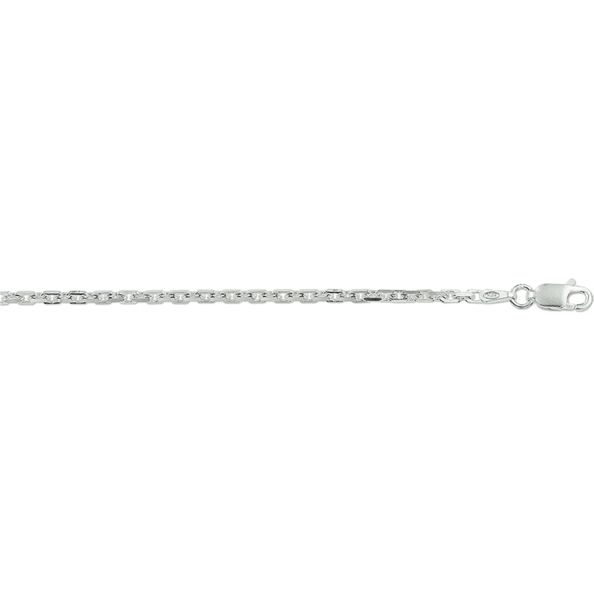 Ankercollier gediamanteerd zilver 2,1mm 60cm