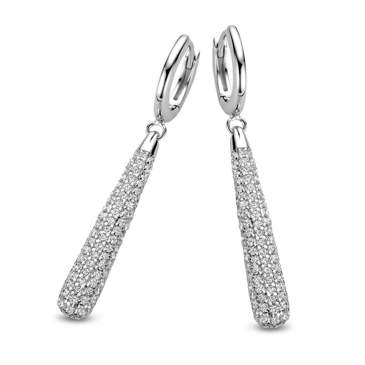 Zilveren oorbellen met zirconium