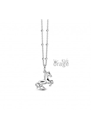 Zilveren ketting met hanger "paard"
