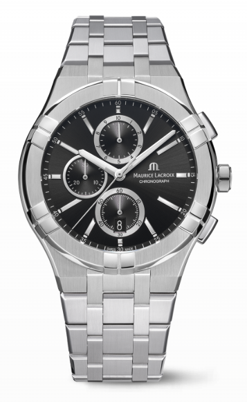 Dit is een horloge van het merk Maurice Lacroix gemaakt voor heren.
De specificaties zijn als volgt:
Kastmaat: 42 mm
Waterdichtheid: 10 ATM / 100 Meter / 330 Feet
Dit horloge heeft de volgende functies/eigenschappen:
Chronograaf
Datumaanduiding