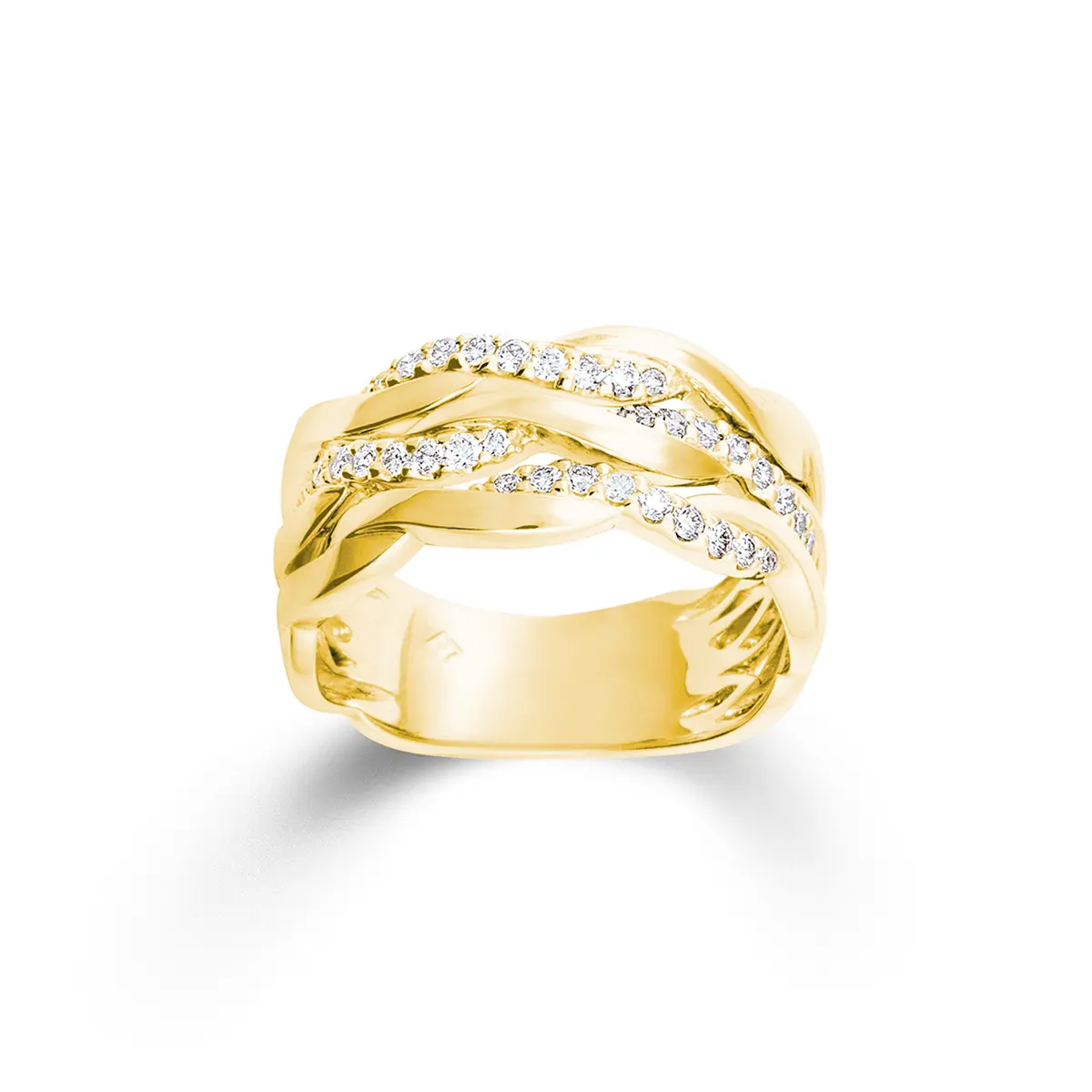 Geel gouden ring met 0.32ct briljant H/SI