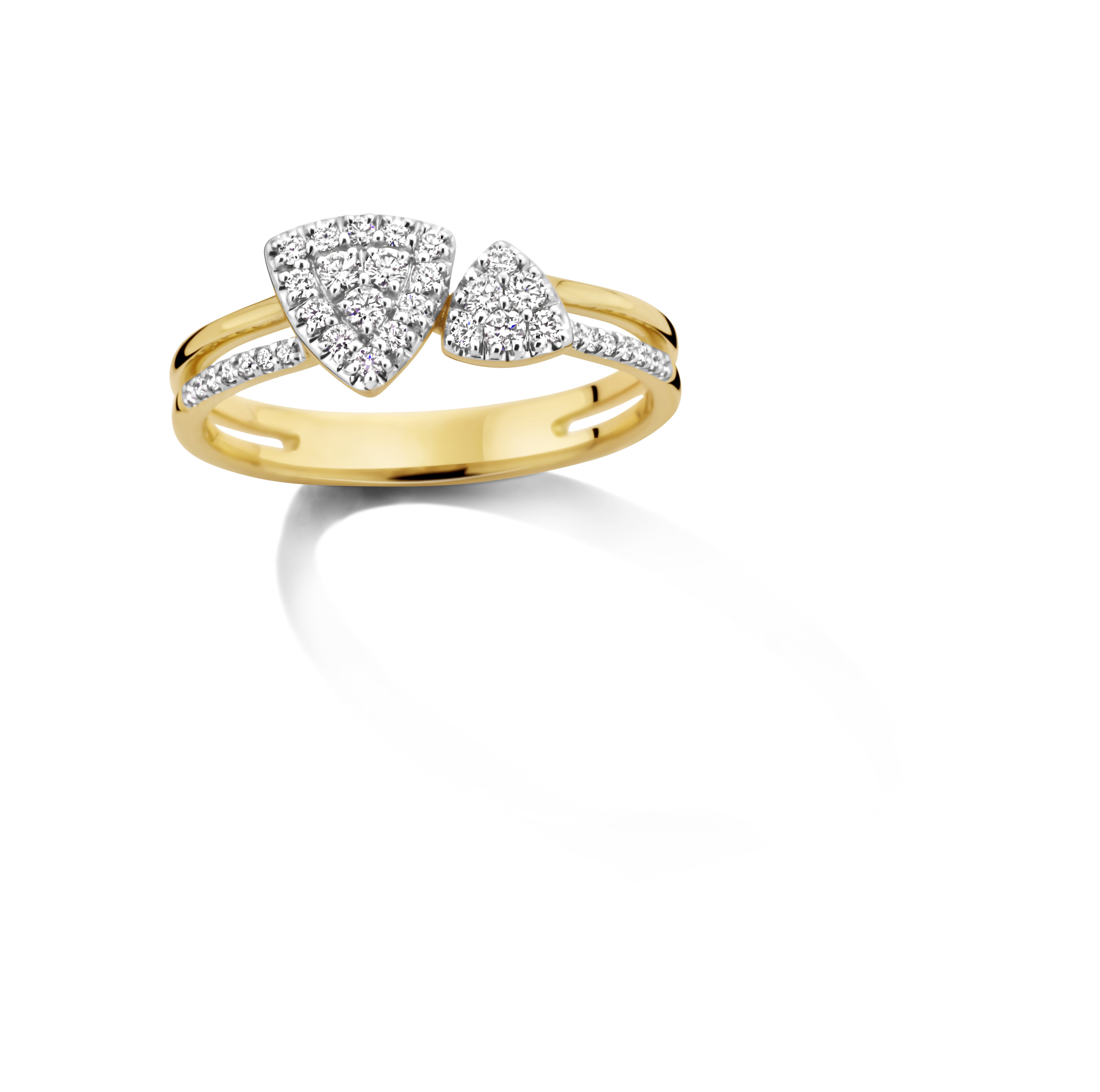 Geel gouden ring 18 karaat met 0.27 ct briljant