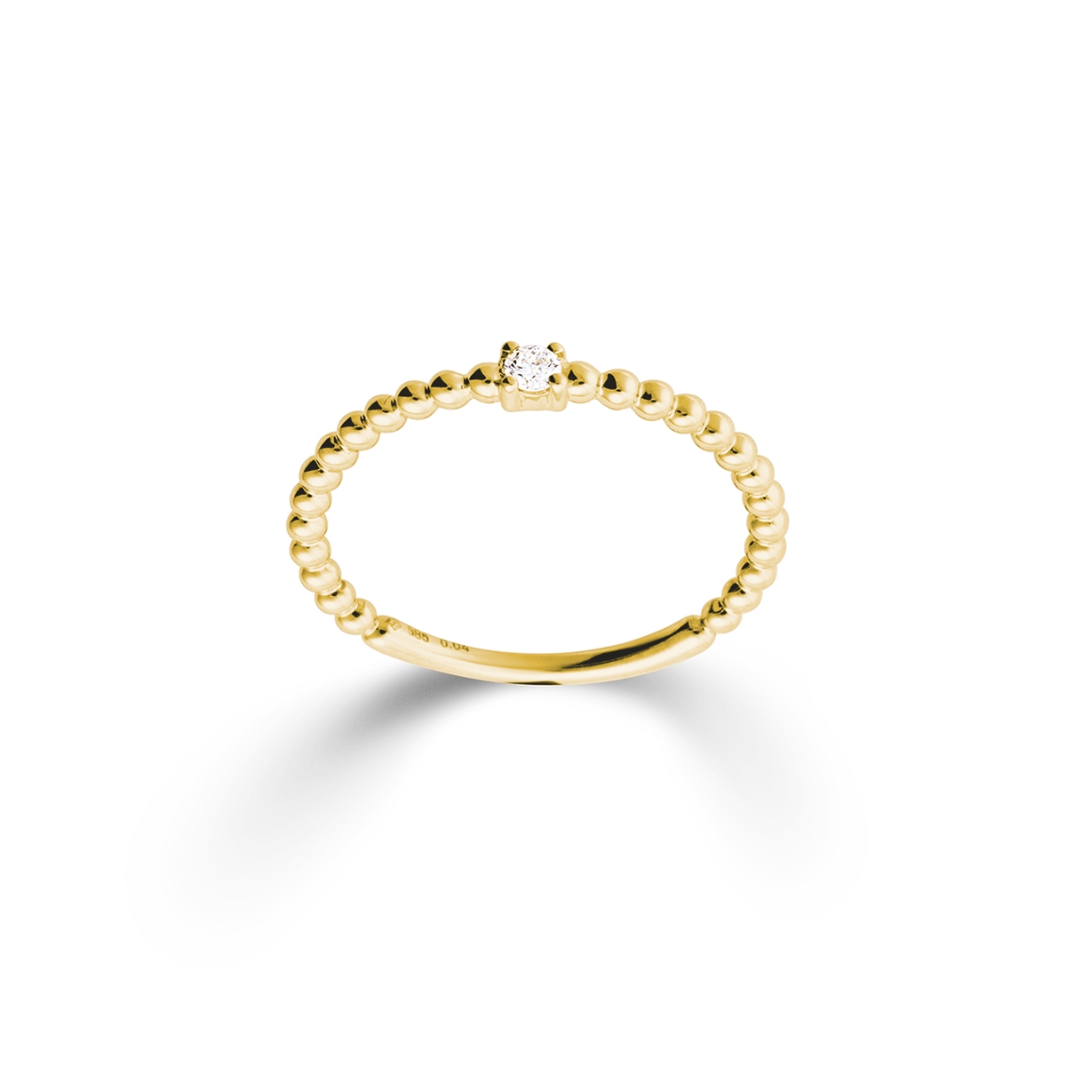 Gouden ring met 0.04 ct briljant in maat 53