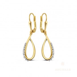 Oorringen in goud 18 k met zirconia