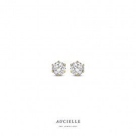 Oorringen in goud 18 k met zirconia 4.5
