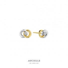 Oorringen in goud bi-color 18 k