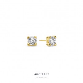 Oorringen in geel goud 18 k met zirconia 