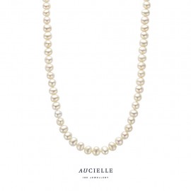 Parel collier met gouden slotje 18 k