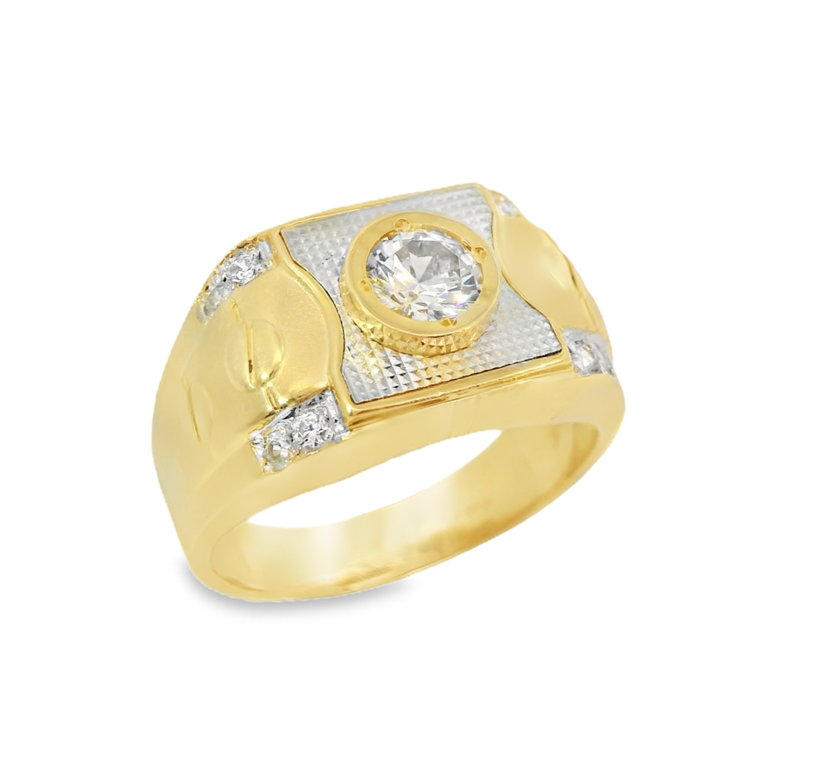 Deze prachtige bicolor gouden ring van 14 karaat is speciaal ontworpen voor heren. De ring is bezet met fonkelende zirkonia stenen voor een luxe uitstraling. Het perfecte accessoire voor elke gelegenheid. Draag deze ring solo voor een subtiele look of combineer hem met andere sieraden voor een modieuze uitstraling. Een tijdloos stuk dat niet mag ontbreken in jouw collectie.
De ring is verkrijgbaar in meerdere afmetingen.