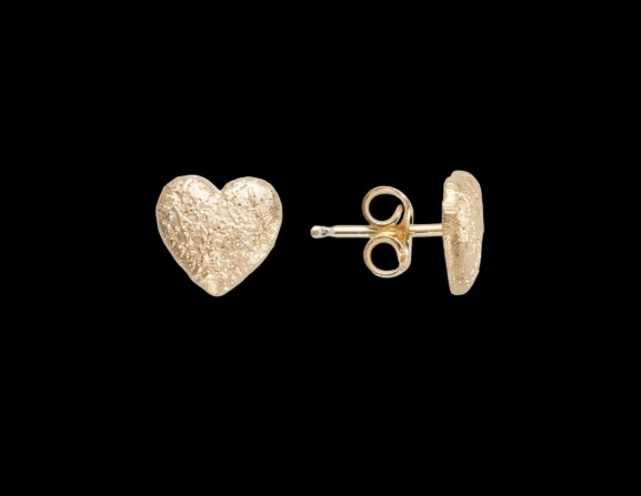 925 zilver vergulde oorstekers mat bewerkt.