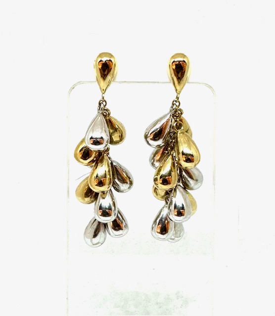 14 krt gouden bicolor oorhangers 