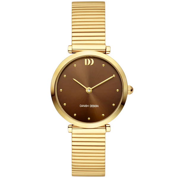 Met zijn elegante ontwerp en minimalistische stijl is de Danish Design horloge Ava Choco | IV87Q1301 een tijdloze toevoeging aan je collectie. Dit horloge heeft een chique goud kleurige band en een stijlvolle wijzerplaat met goudkleurige accenten. De kast is gemaakt van duurzaam edelstaal en heeft een waterdichtheid van 3 ATM, waardoor het horloge geschikt is voor dagelijks gebruik.
