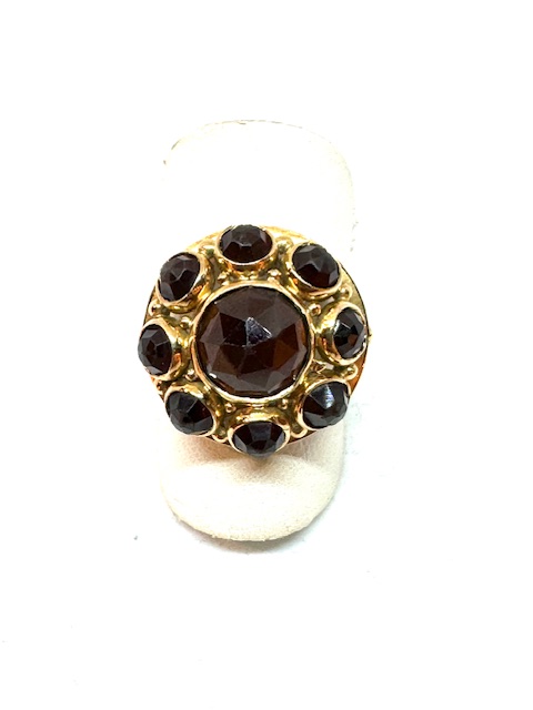 14 krt gouden ring met granaat 