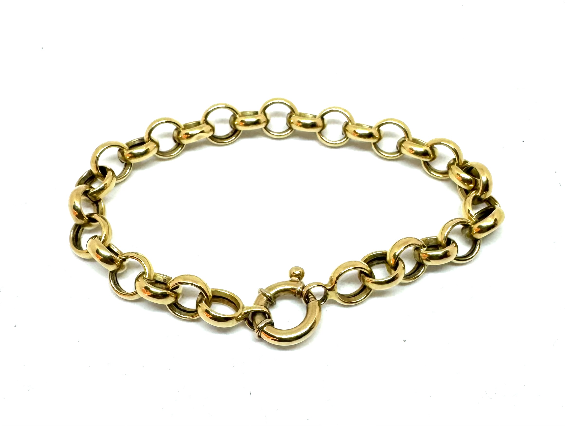 14 krt gouden jasseron armband met veerslot 