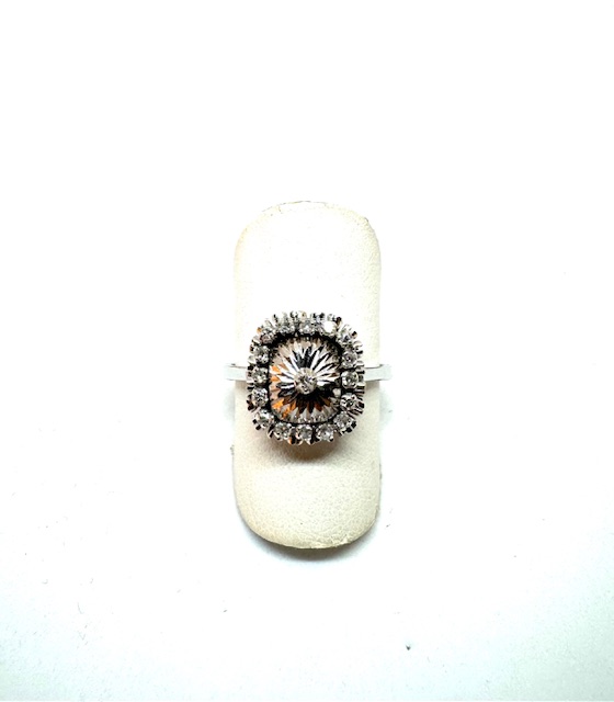 18 krt wit gouden ring met Diamant 17 steens