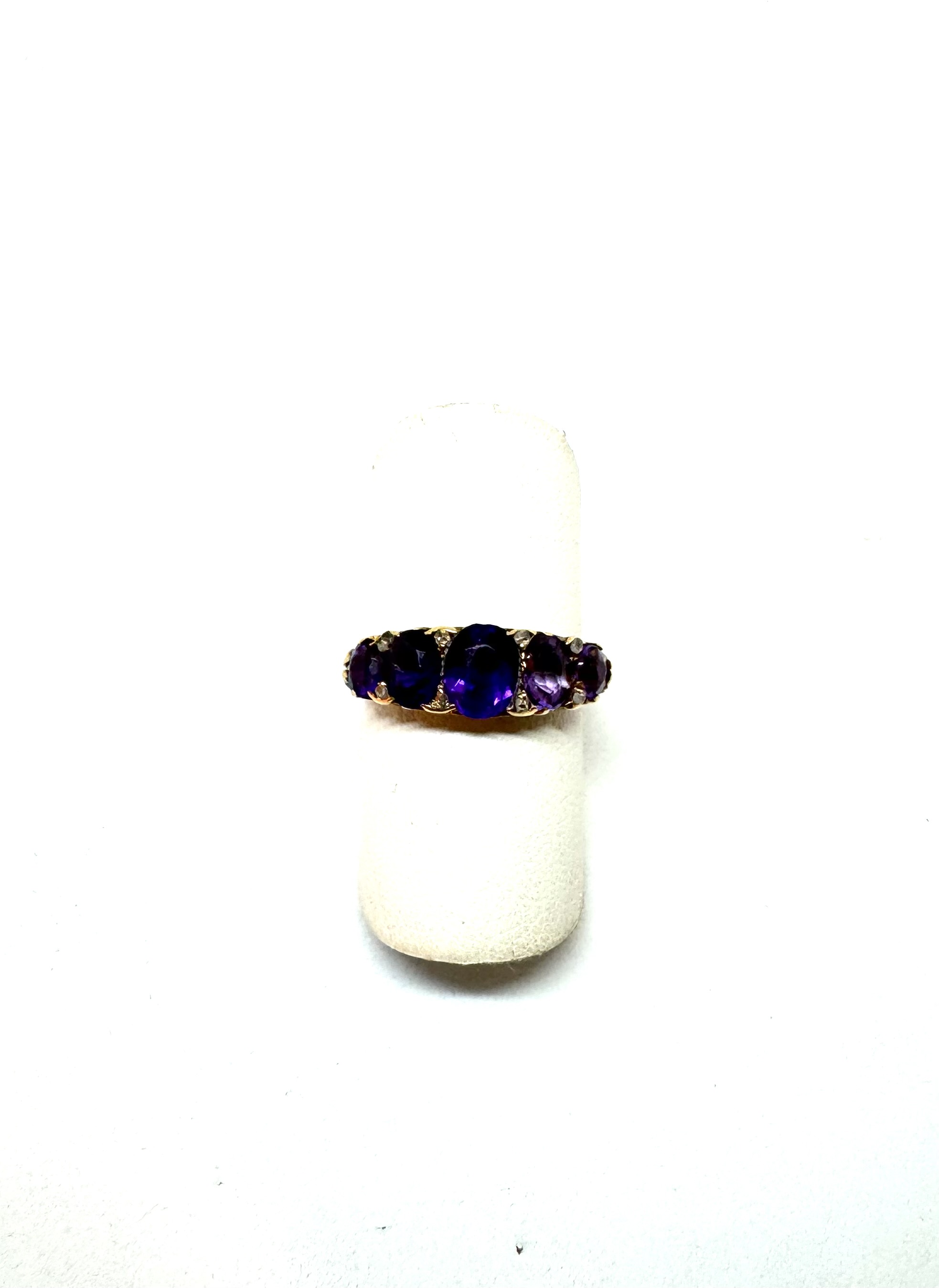 18 krt gouden ring Amethist / Diamant 