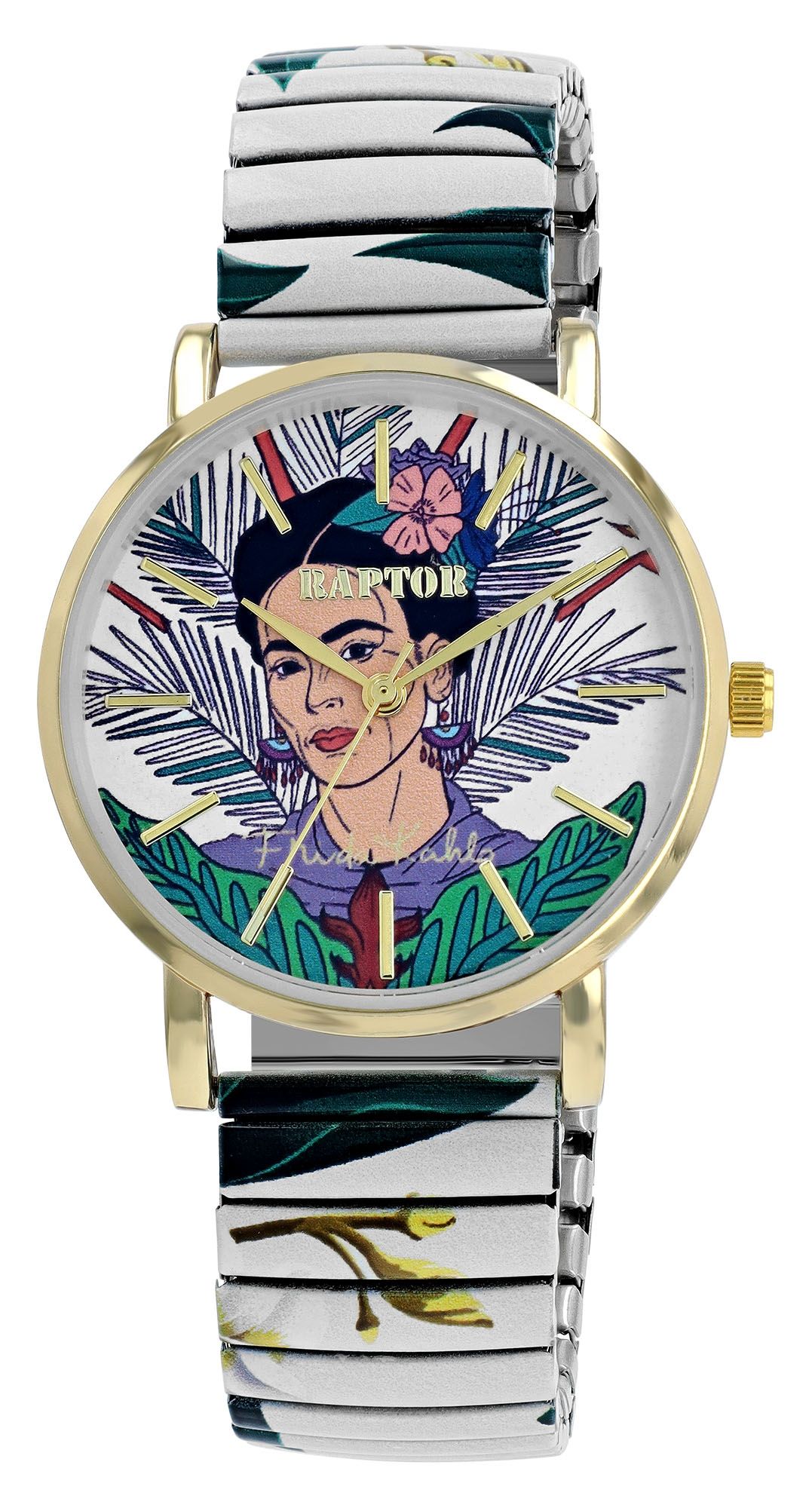 Raptor dameshorloge "Frida Kahlo Editie" met rekband Raptor