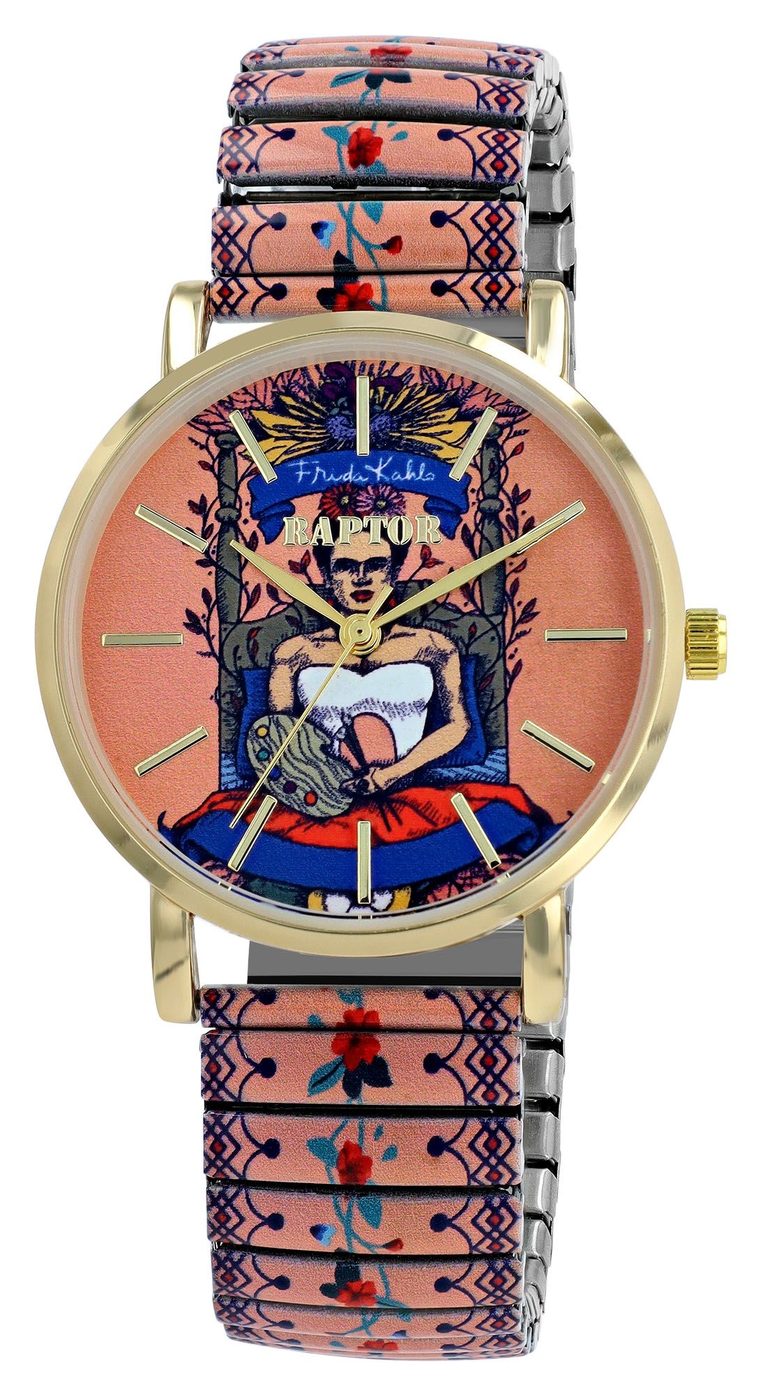 Raptor dameshorloge "Frida Kahlo Editie" met rekband 