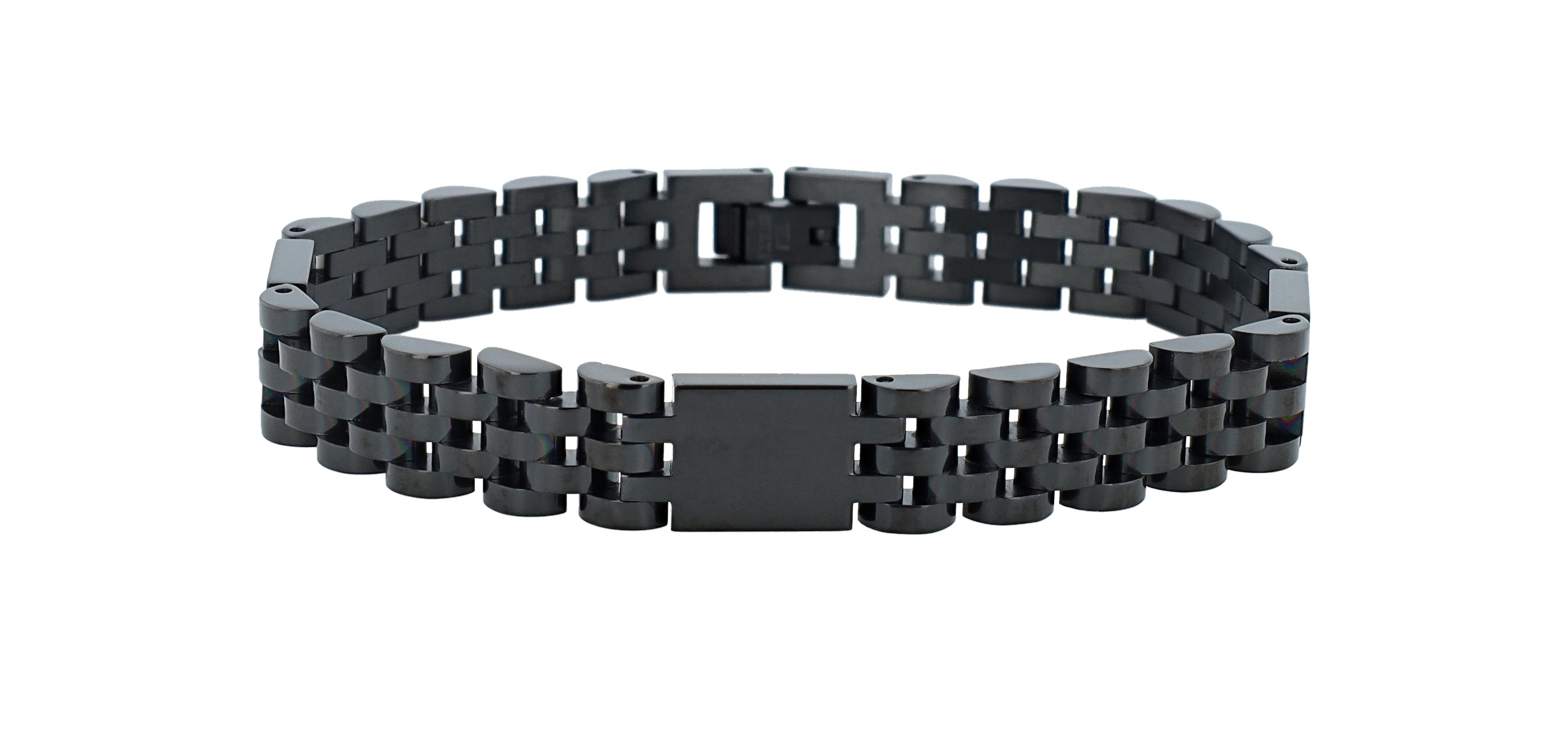 Armband RVS 5030653-002 zwart 21 cm10 mm breed