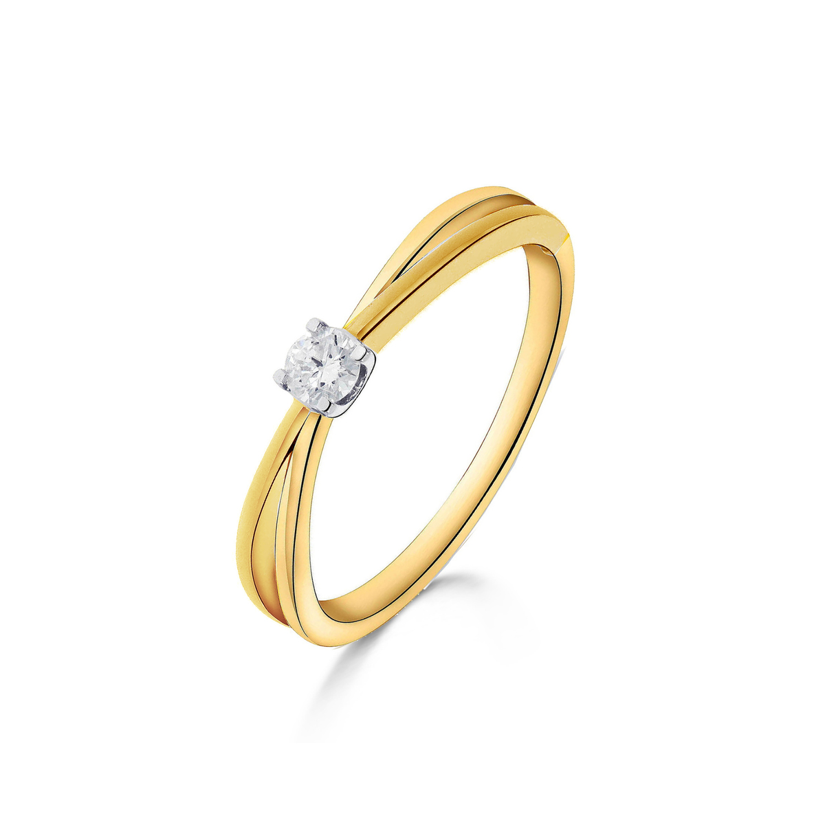 Deze prachtige solitair ring is gemaakt van 18kt geel goud en is gezet met een briljant geslepen diamant van 0.050ct. De ring heeft een tijdloos en elegant design, perfect voor dagelijks gebruik of speciale gelegenheden. Een must-have voor elke sieradencollectie!
