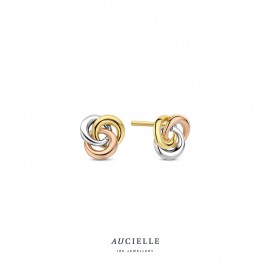 Oorringen bi-color in goud 18 k