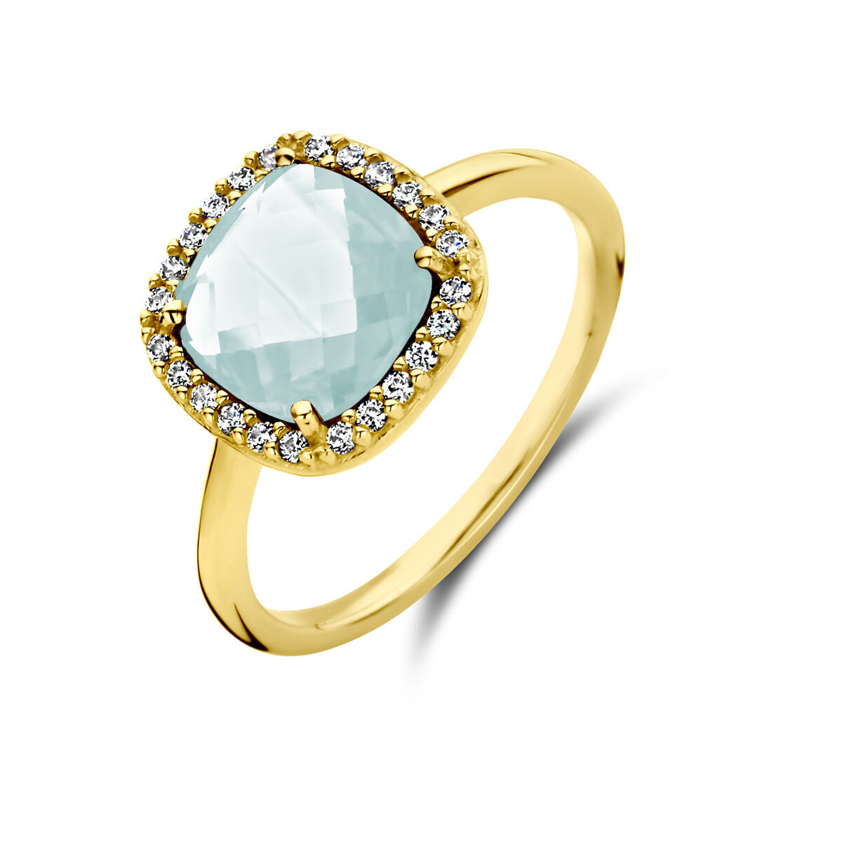 14k gouden ring met aquamarijn 