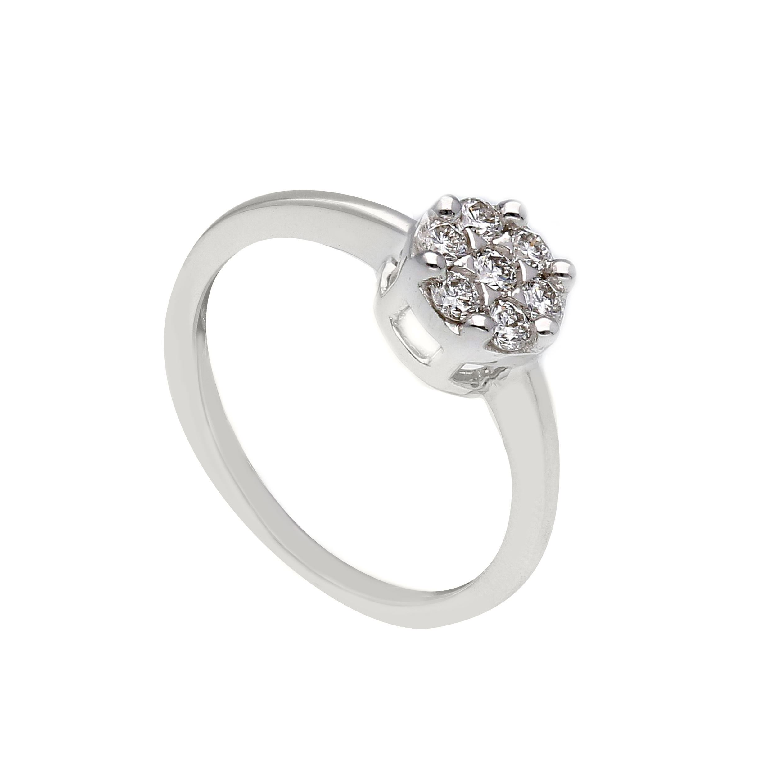 750 /°°° Witgoud
RING - CENTRAAL ELEMENT
DIAMANTEN G/H SI ct 0.320