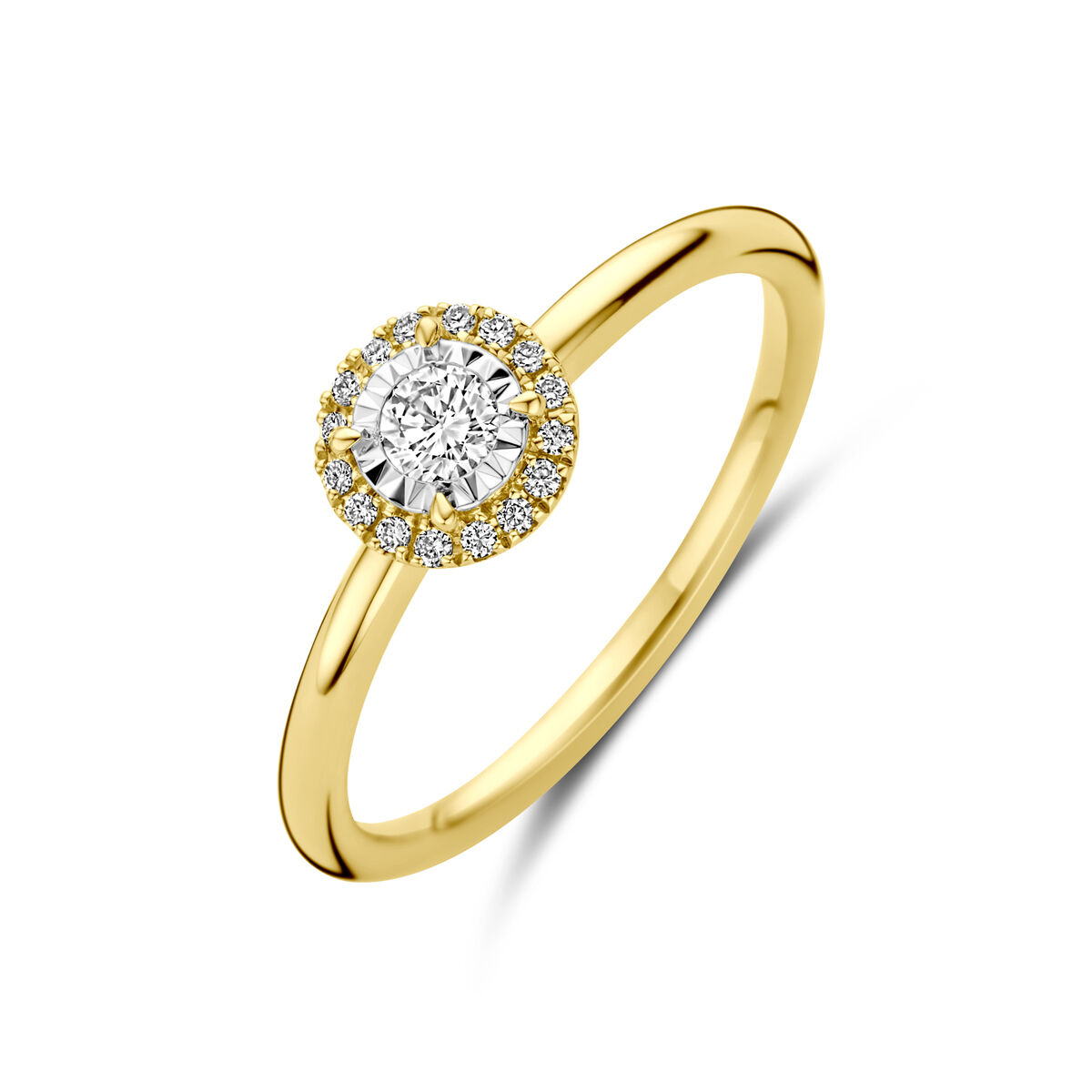 14k gouden bicolor ring met diamant