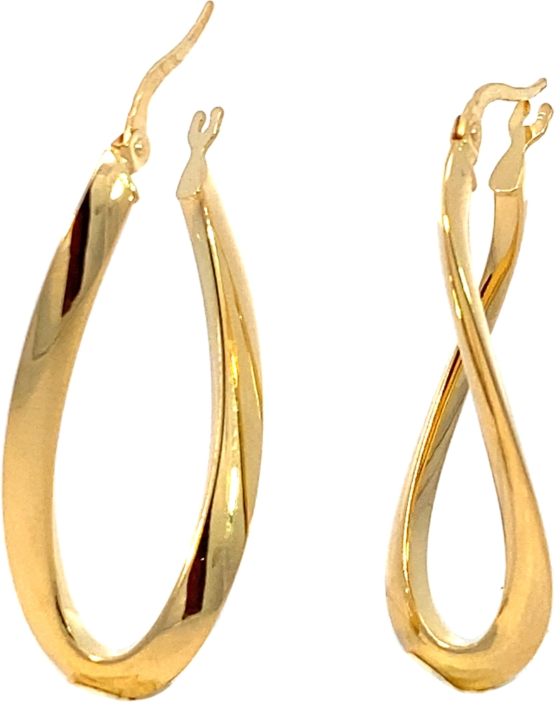 gouden Monzario oorringen, ovaal draai 34x16mm
