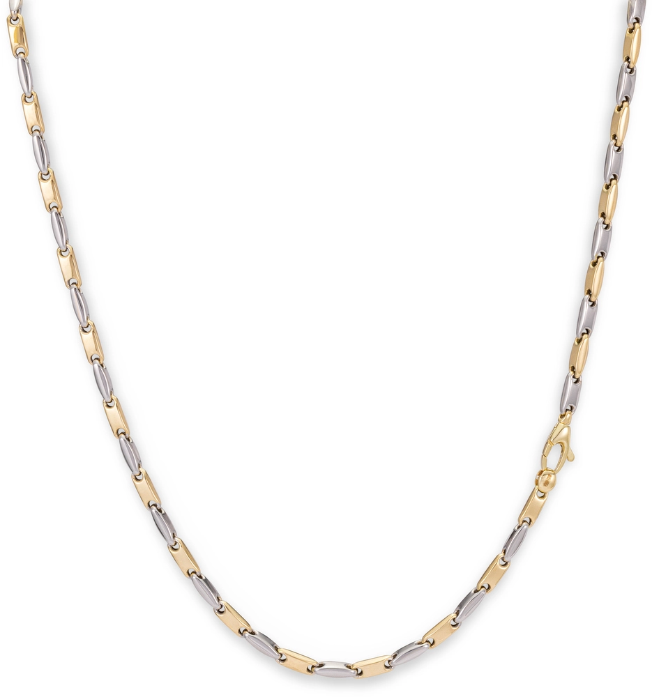 gouden Monzario collier, bicolor blokjes 3,5mm 45cm