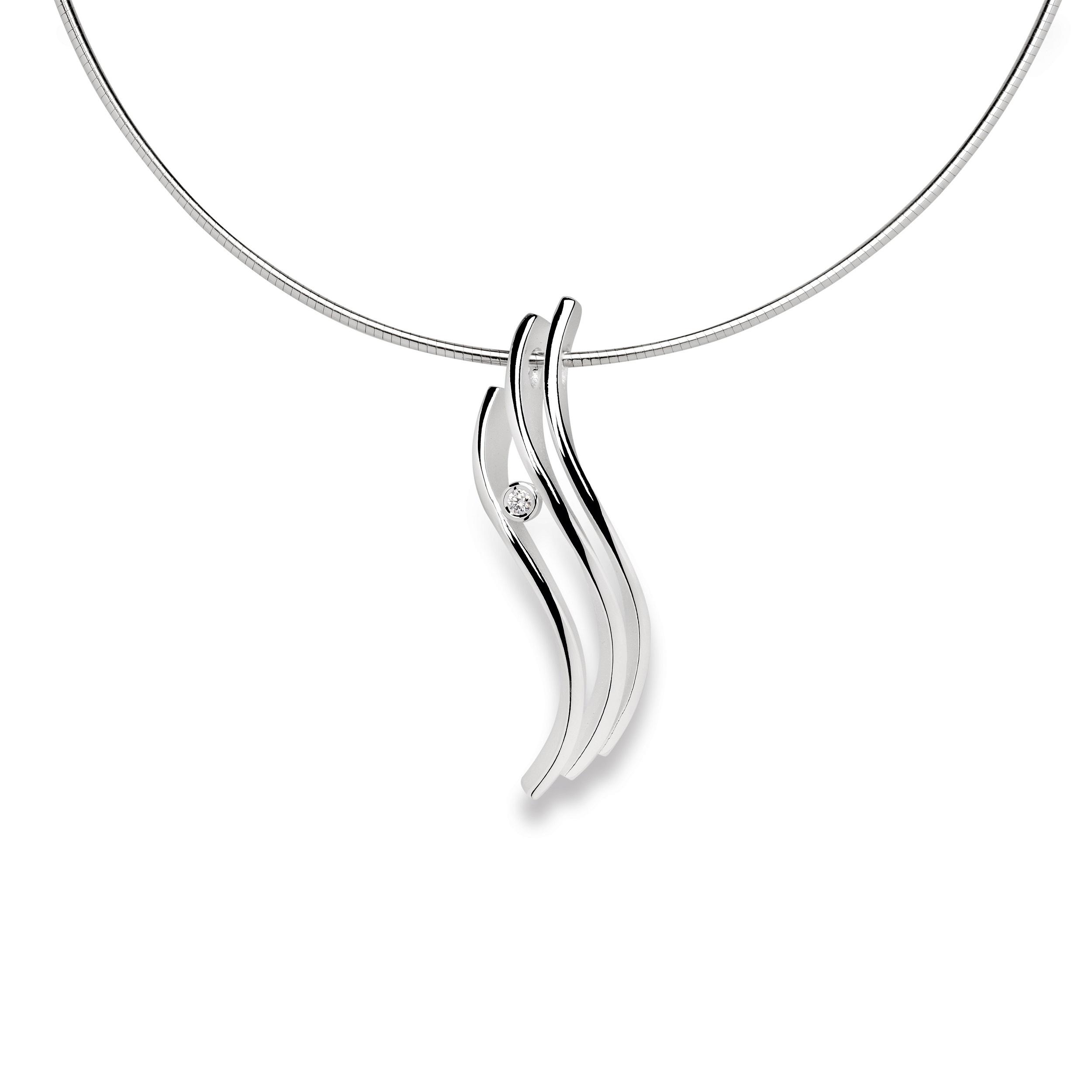 Bastian Inverun - Zilveren hanger bezet met diamant