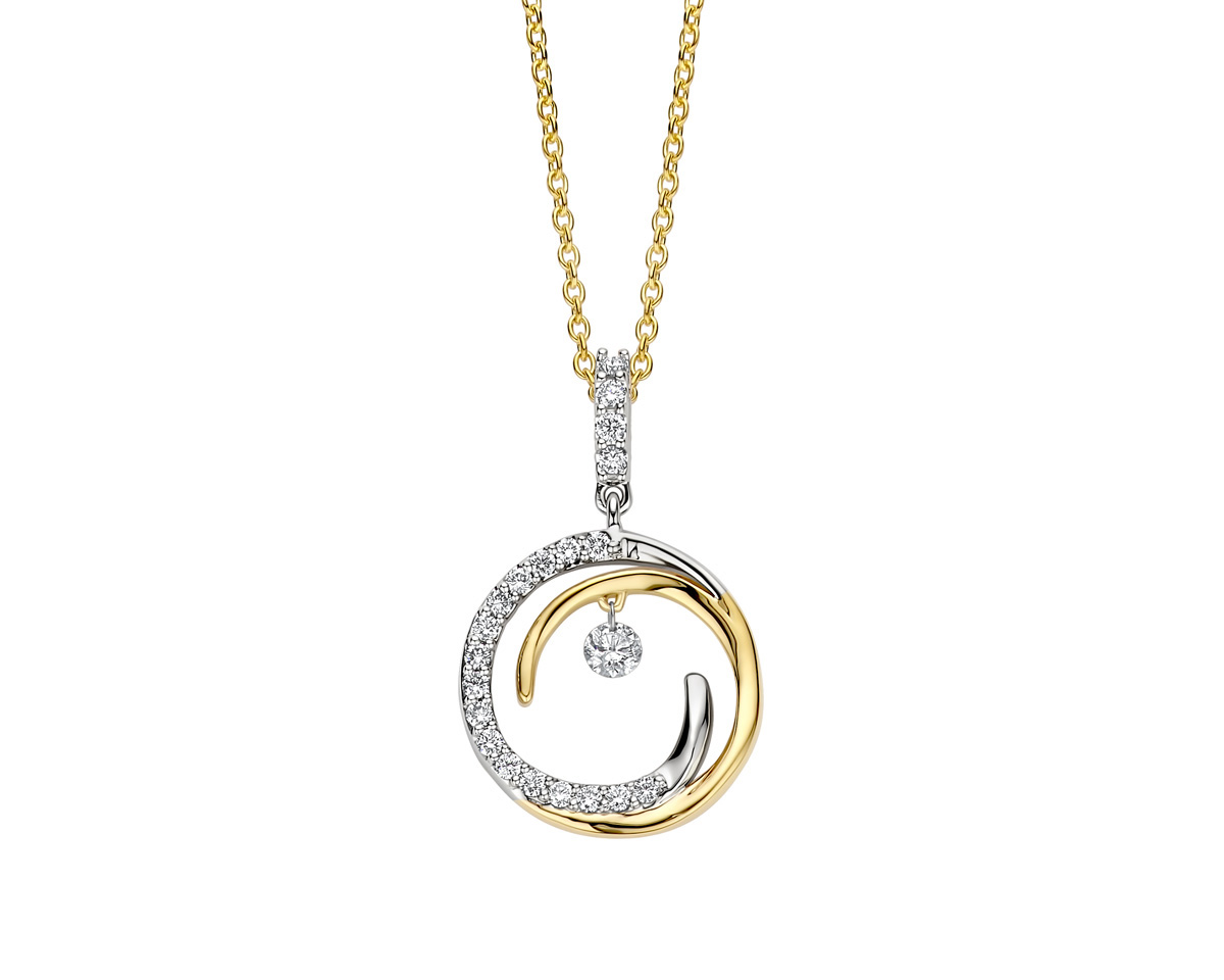 Ketting met hanger in goud 18 k met 0.24 ct diamant 