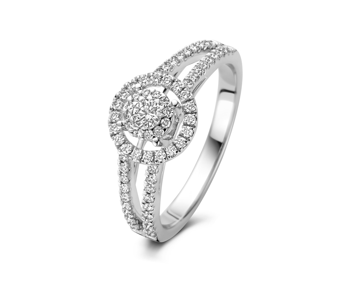 Ring in wit goud 18 k met 0.45 ct diamant 