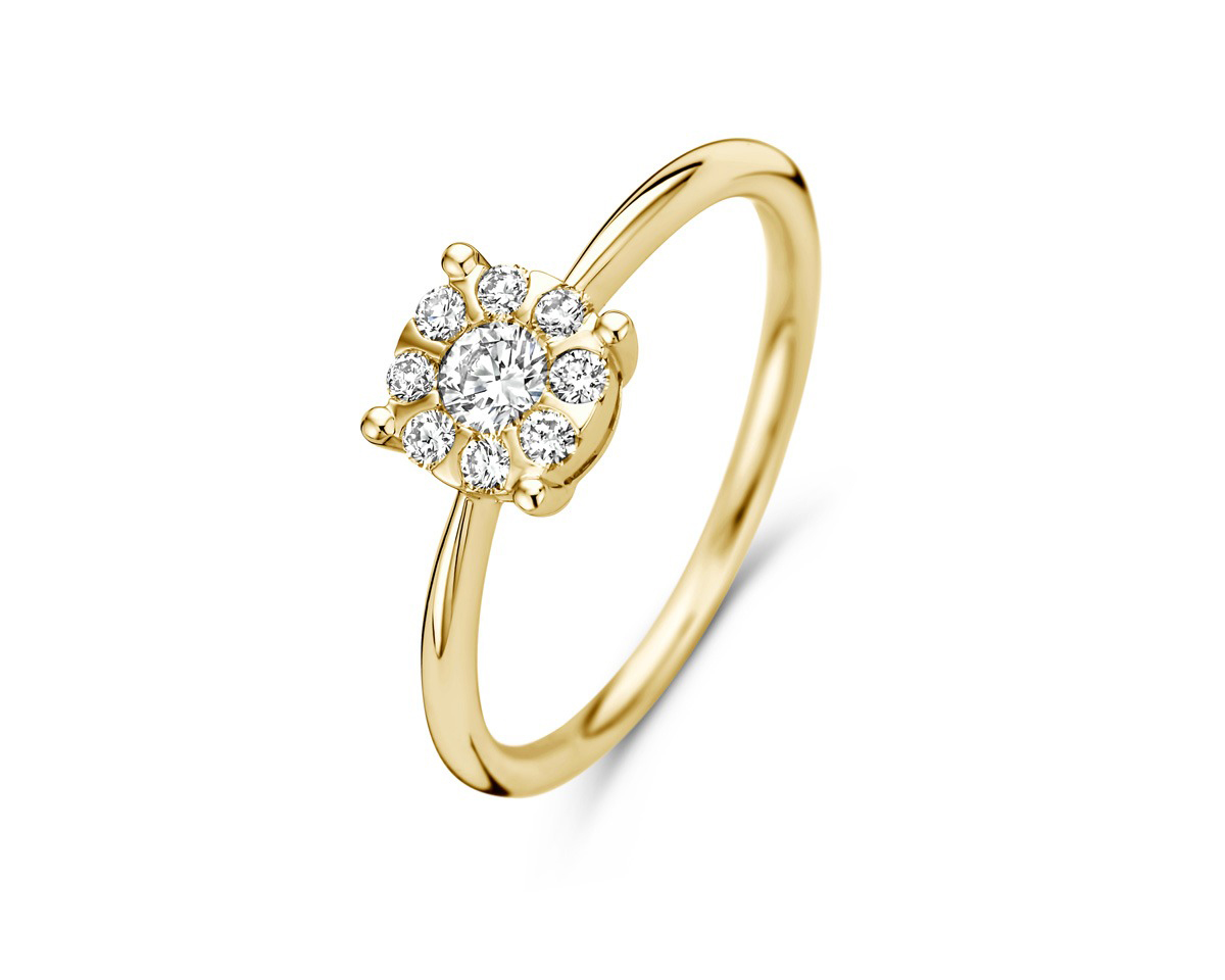 Ring in geel goud 18 k met 0.31 ct diamant 