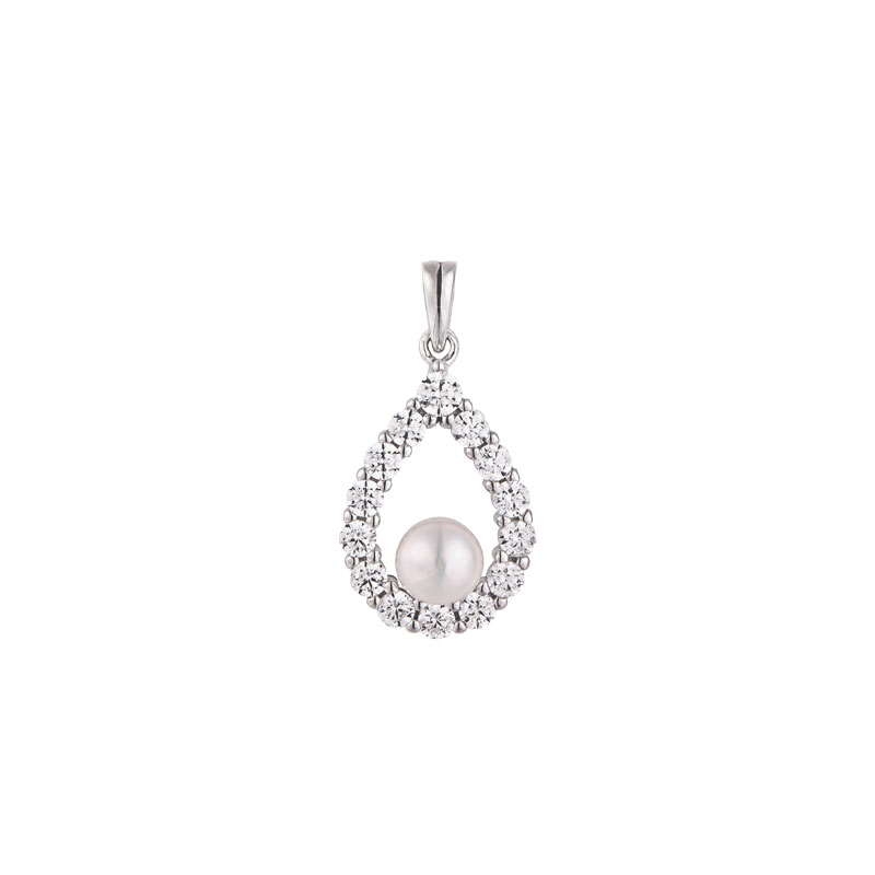 MY iMenso 70310101 Hanger Druppel Vorm met Parel en Zirkonia