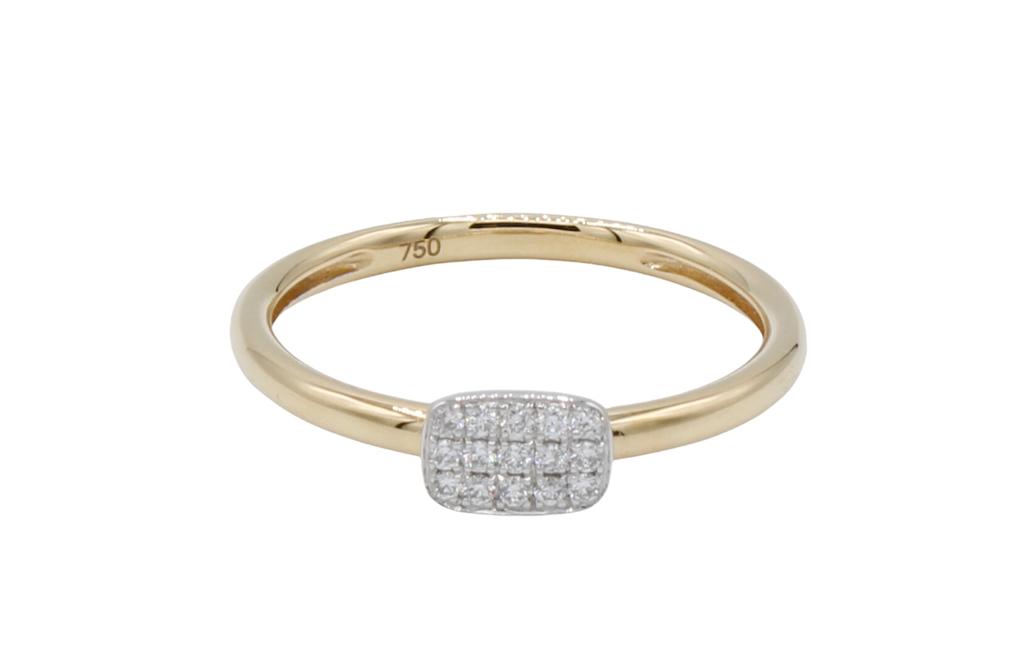 Ring 18 kt bicolor +0.08ct brilj