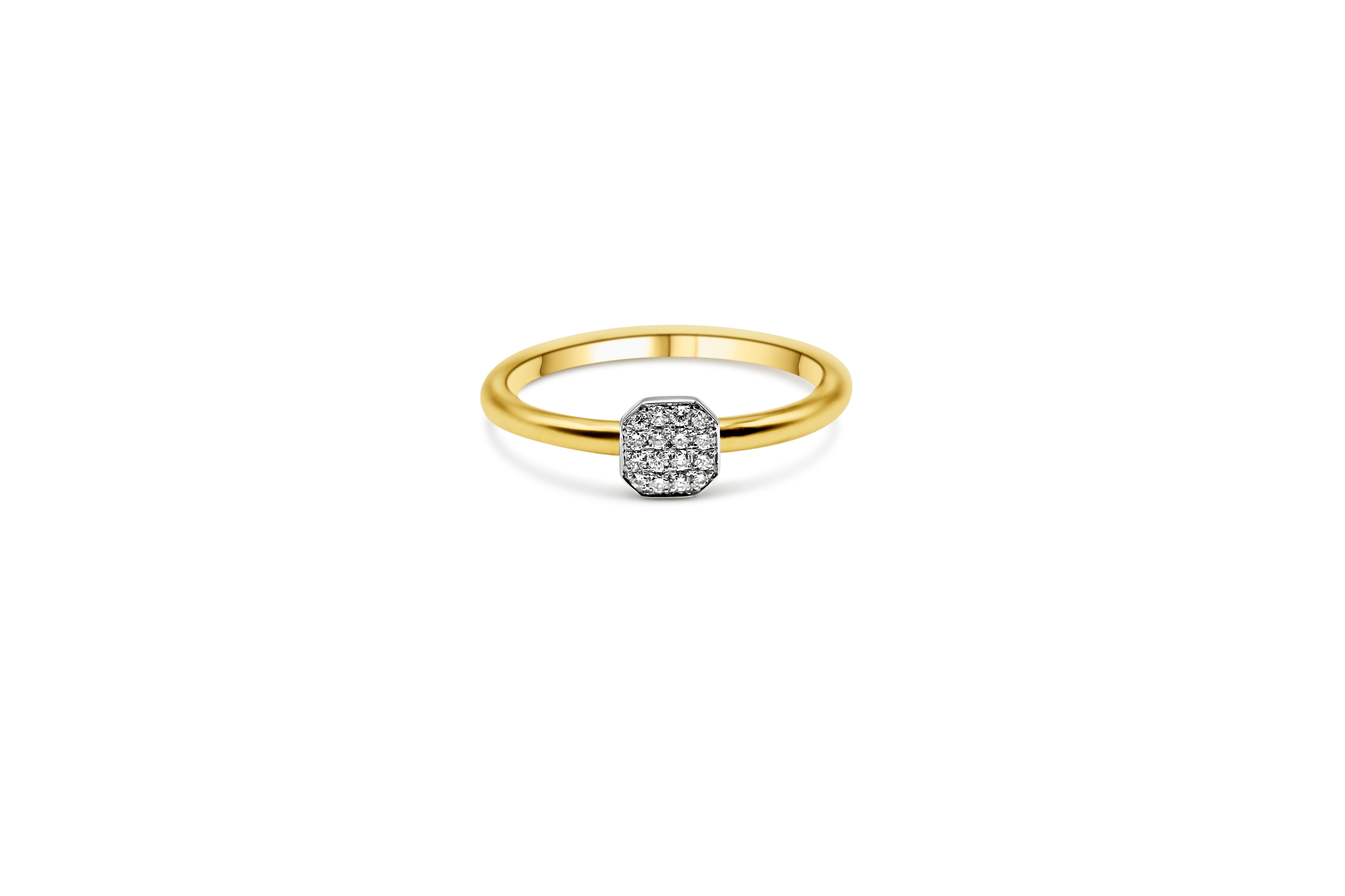 Ring 18 kt bicolor met 0.08ct briljant  