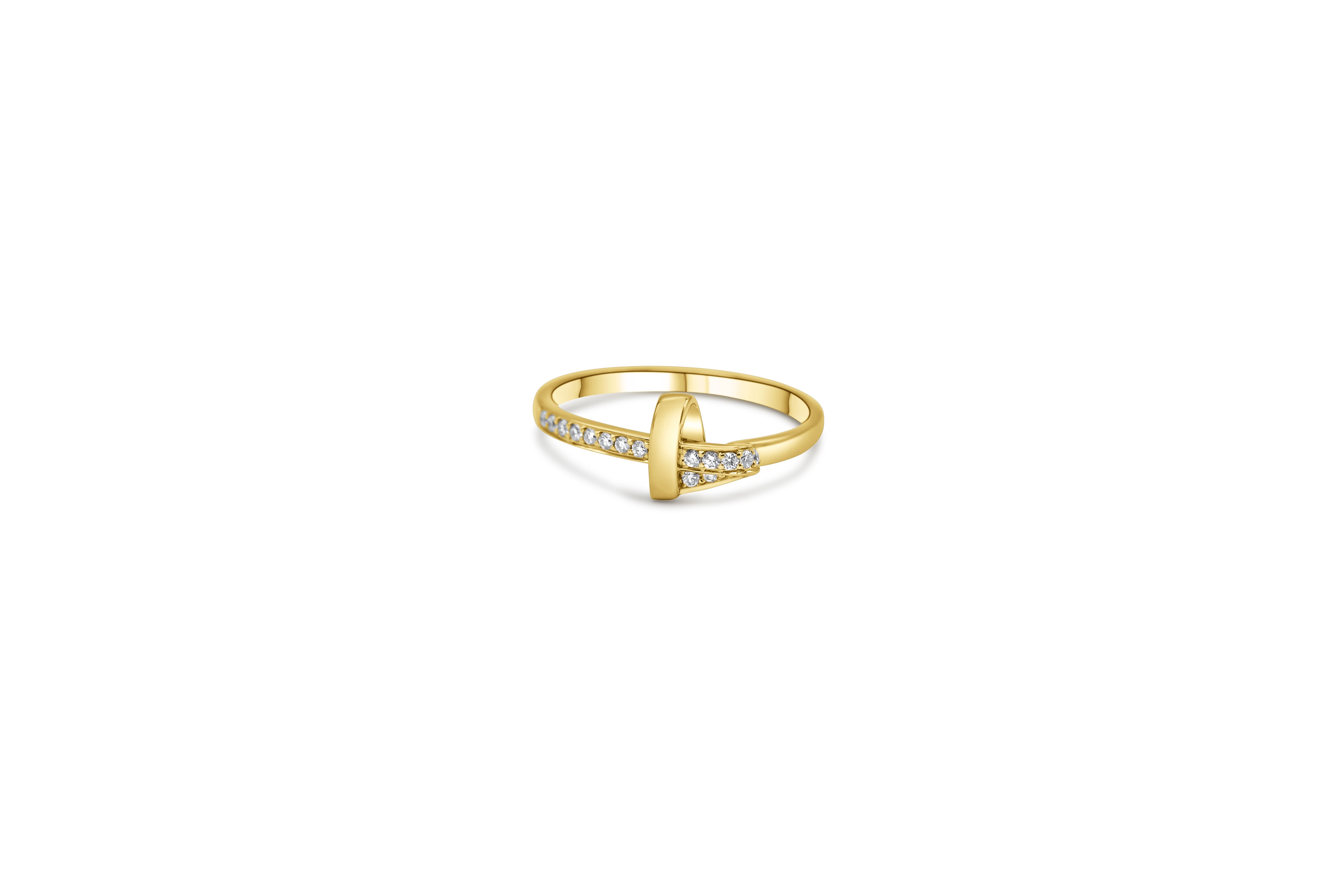 ring 18 kt geel goud met 0.11ct briljant